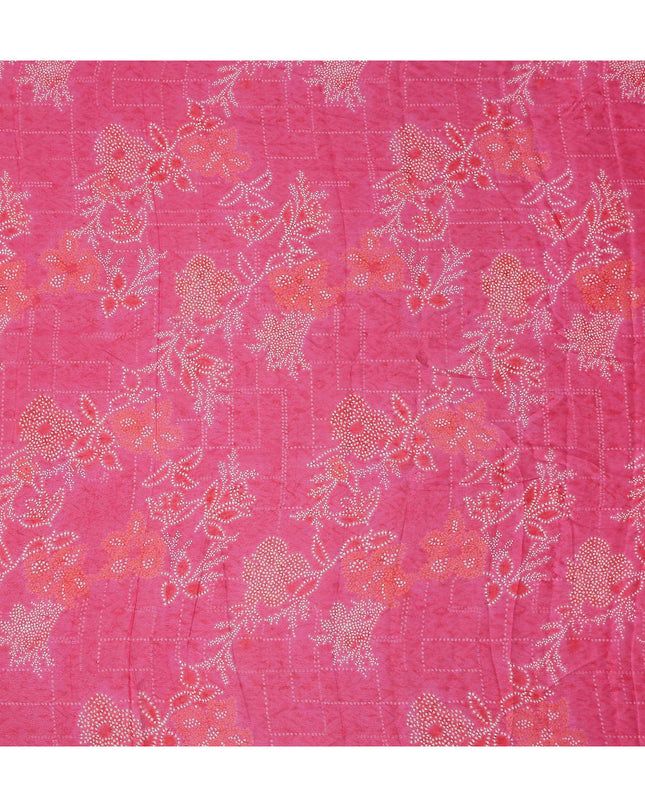 Magenta Pink Batik Chiffon Fabric