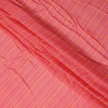 Coral Pink Stripe Synthetic Chiffon Fabric