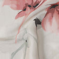 Ivory White Floral Synthetic Chiffon Fabric