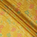 Golden Yellow Floral Synthetic Chiffon Fabric