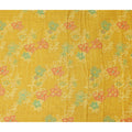 Golden Yellow Floral Synthetic Chiffon Fabric