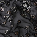 Jet Black Pure Silk Georgette Fabric 110cm