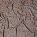 Brown Floral Embroidery Tussar Silk Fabric 110cm India