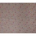 Brown Floral Embroidery Tussar Silk Fabric 110cm India