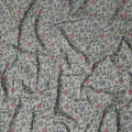 Grey Floral Embroidery Tussar Silk Fabric 110cm India
