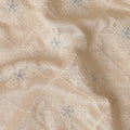 Beige Diamond Floral Cotton Voile Embroidery Fabric 110cm India