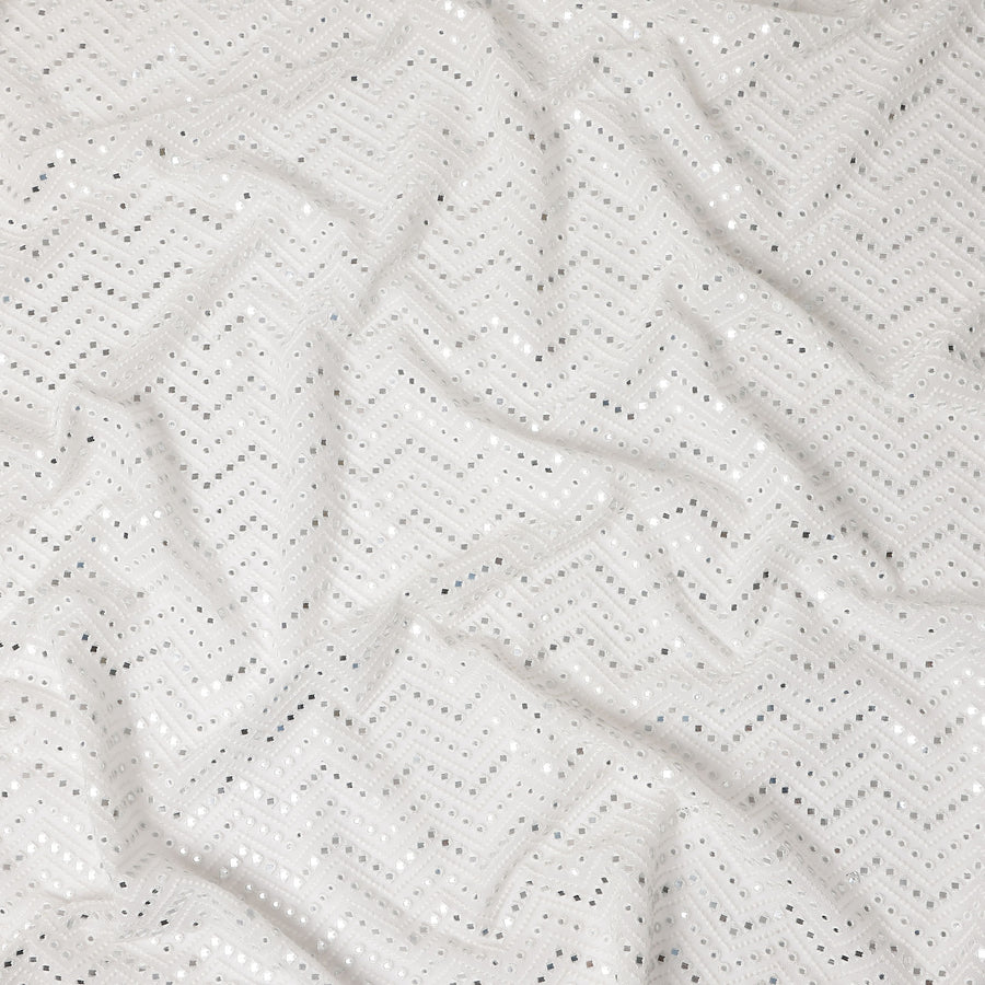 Snow White Pure Silk Georgette Fabric 110cm