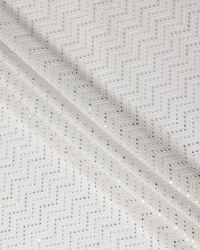 Snow White Pure Silk Georgette Fabric 110cm