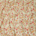 Beige Floral Cotton Voile Fabric 110cm India