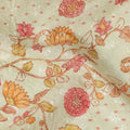 Beige Floral Cotton Voile Fabric 110cm India