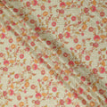 Beige Floral Cotton Voile Fabric 110cm India