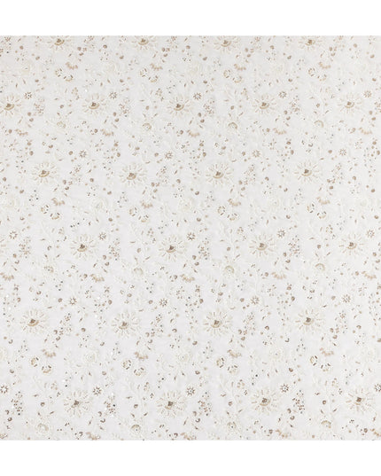 Cream Ivory Pure Silk Georgette Fabric 110cm