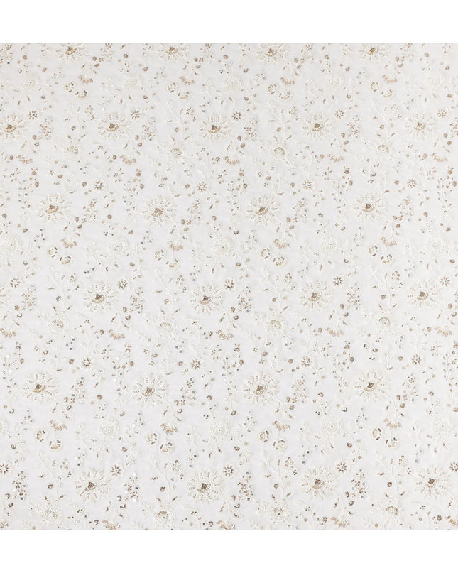 Cream Ivory Pure Silk Georgette Fabric 110cm