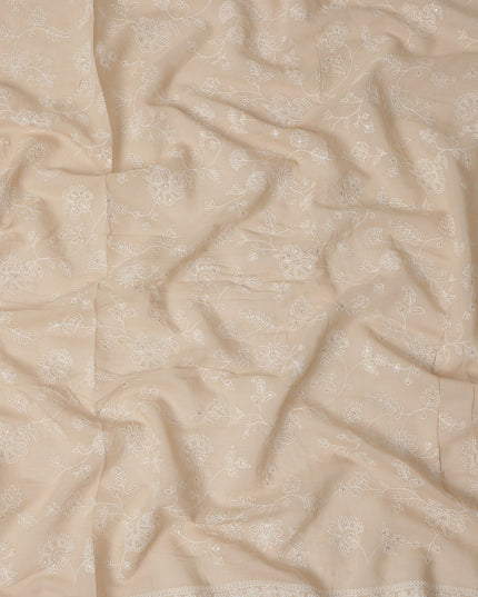 Beige Self Cotton Voile Fabric 110cm India