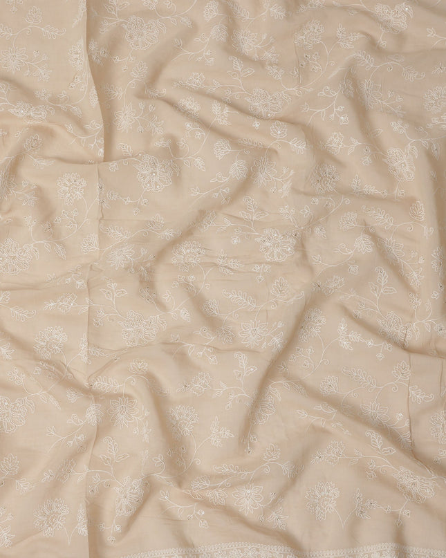 Beige Self Cotton Voile Fabric 110cm India
