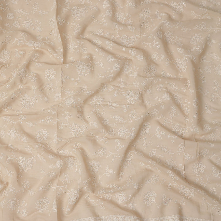 Beige Self Cotton Voile Fabric 110cm India