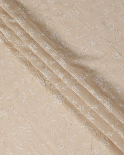 Beige Self Cotton Voile Fabric 110cm India