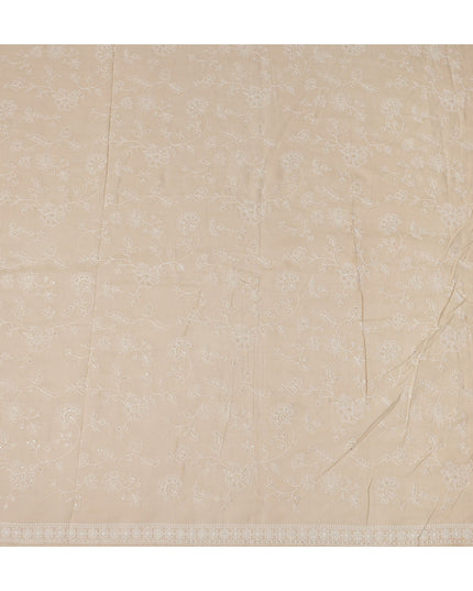 Beige Self Cotton Voile Fabric 110cm India