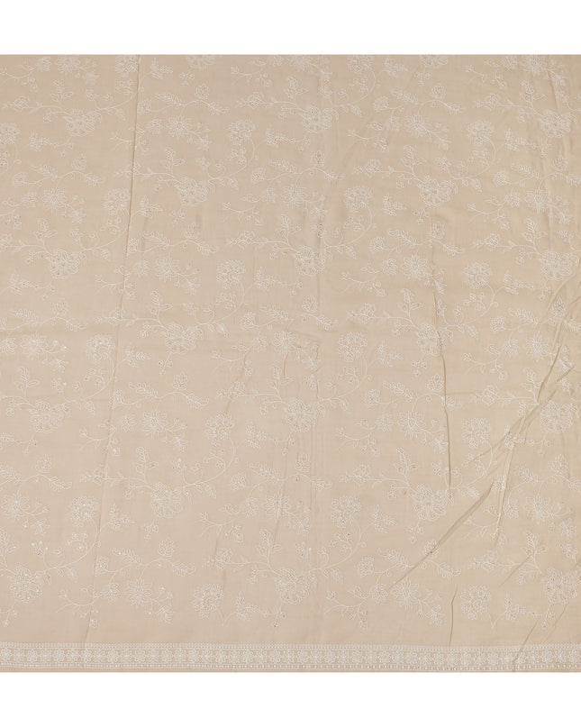 Beige Self Cotton Voile Fabric 110cm India