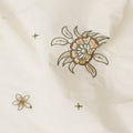White Floral Cotton Voile Fabric 110cm India