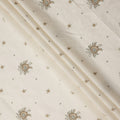 White Floral Cotton Voile Fabric 110cm India