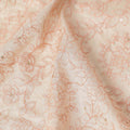 Peach Pink Floral Cotton Voile Embroidery Fabric 110cm India