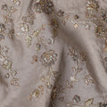 Beige Floral Cotton Voile Embroidery Fabric 110cm India