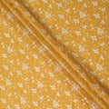 Yellow Floral Cotton Lawn Printed Fabric 110cm India