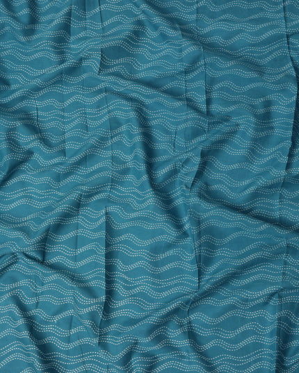 Blue Stripe Cotton Lawn Printed Fabric 110cm India