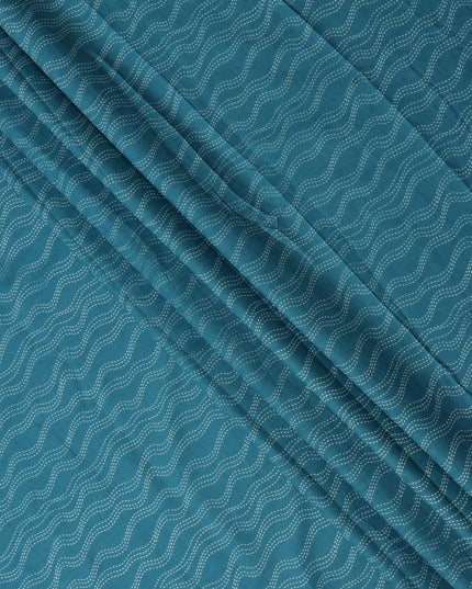 Blue Stripe Cotton Lawn Printed Fabric 110cm India