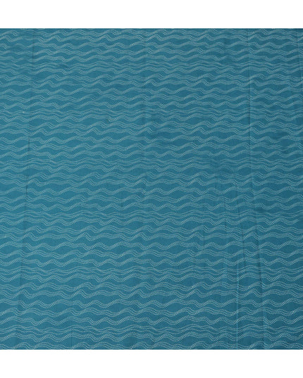 Blue Stripe Cotton Lawn Printed Fabric 110cm India