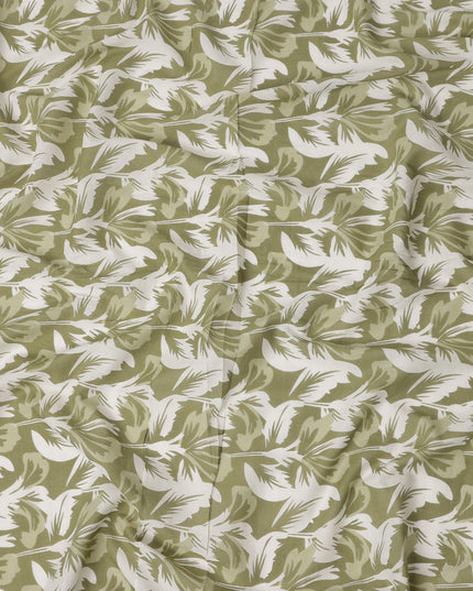 Green Leaf Cotton Lawn Printed Fabric 110cm India