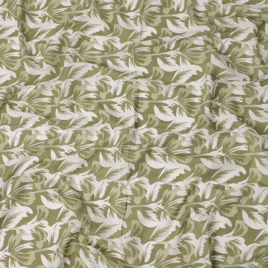 Green Leaf Cotton Lawn Printed Fabric 110cm India