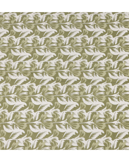 Green Leaf Cotton Lawn Printed Fabric 110cm India