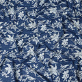 Blue Floral Cotton Lawn Printed Fabric 110cm India