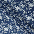 Blue Floral Cotton Lawn Printed Fabric 110cm India