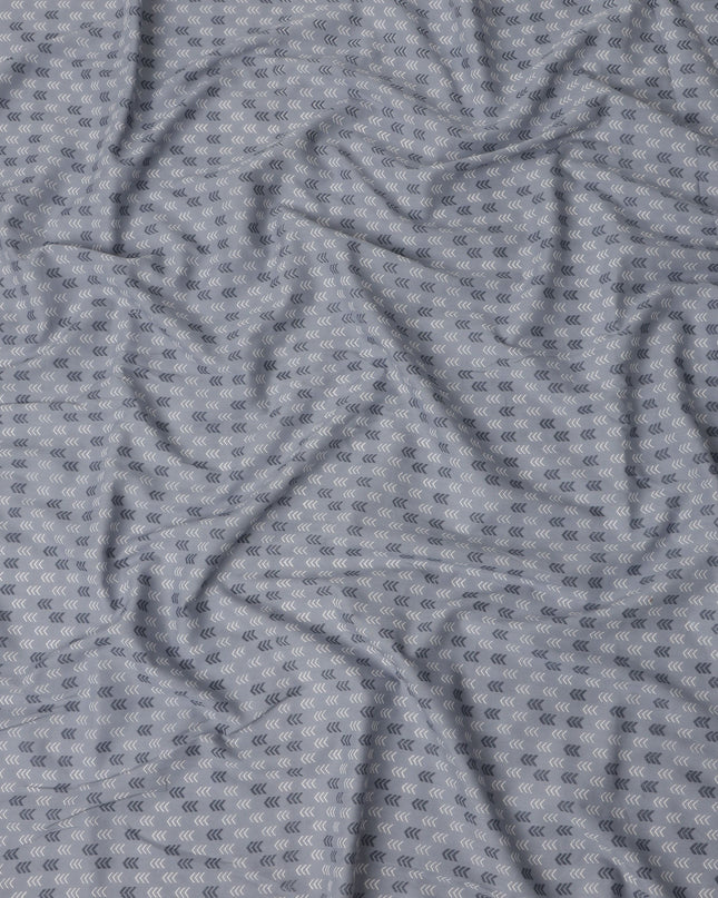 Grey Abstract Cotton Lawn Printed Fabric 110cm India