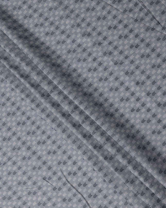 Grey Abstract Cotton Lawn Printed Fabric 110cm India
