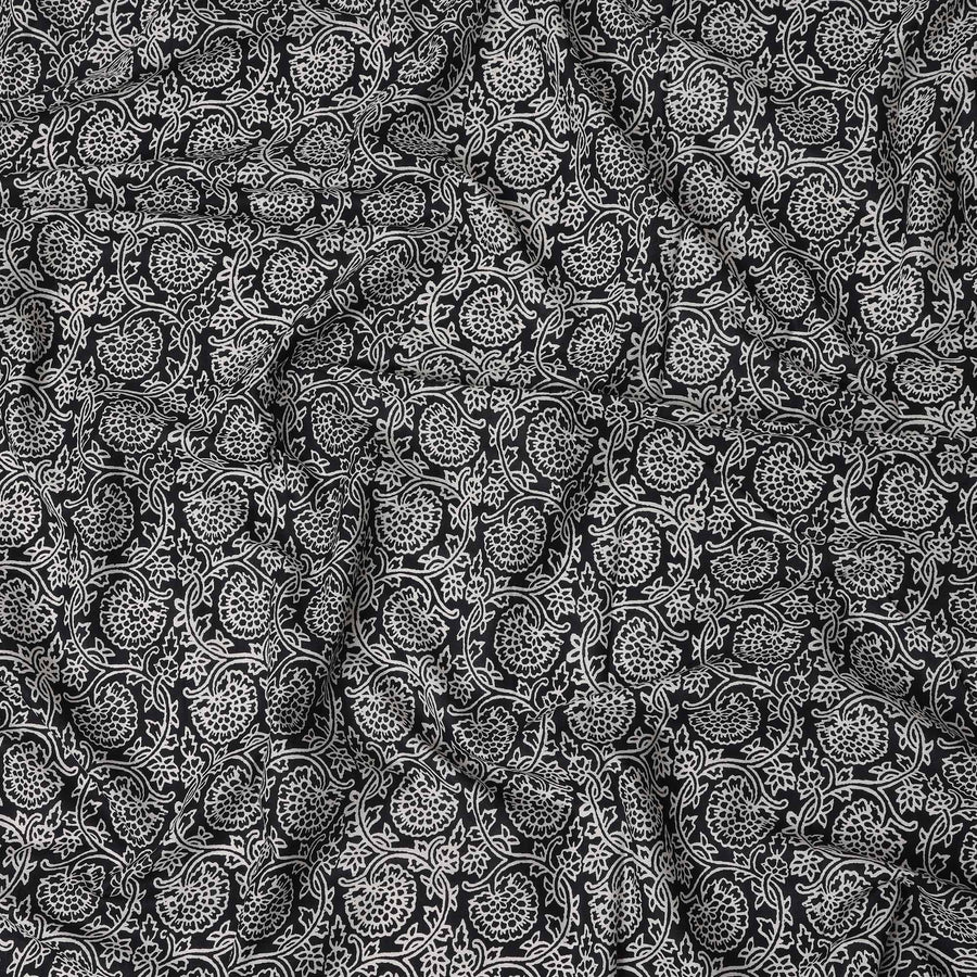 Black Paisley Cotton Lawn Printed Fabric 110cm India