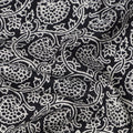 Black Paisley Cotton Lawn Printed Fabric 110cm India