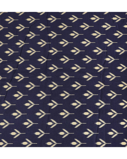 Blue Leaf Cotton Lawn Printed Fabric 110cm India