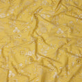 Yellow Floral Cotton Lawn Printed Fabric 110cm India