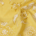 Yellow Floral Cotton Lawn Printed Fabric 110cm India
