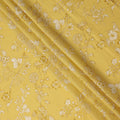 Yellow Floral Cotton Lawn Printed Fabric 110cm India
