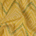 Yellow Geometric Cotton Lawn Printed Fabric 110cm India