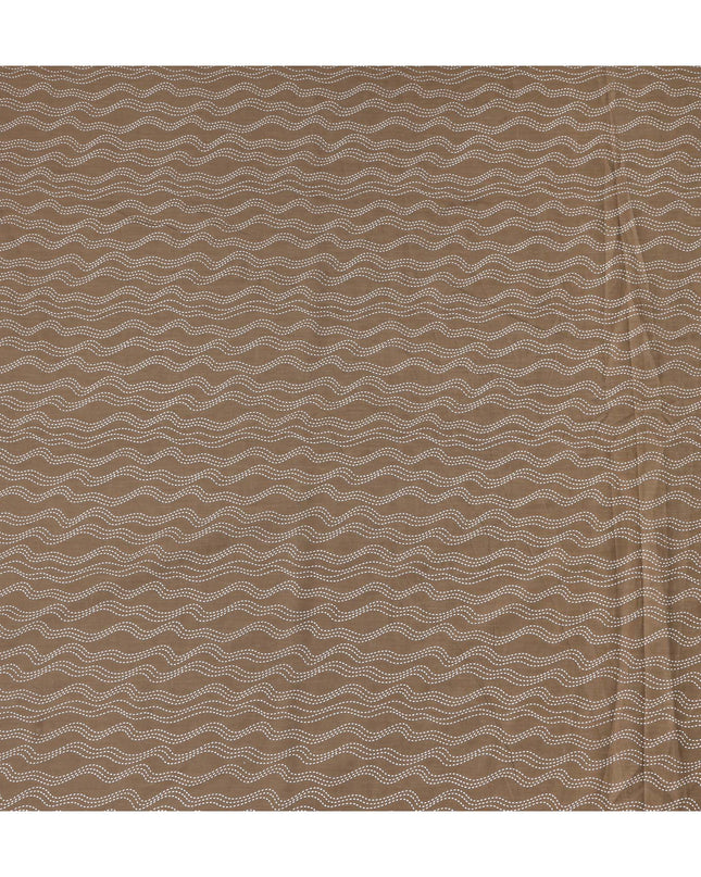 Brown Stripe Cotton Lawn Printed Fabric 110cm India