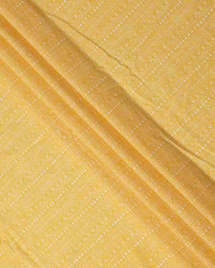 Yellow Stripe Cotton Lawn Printed Fabric 110cm India