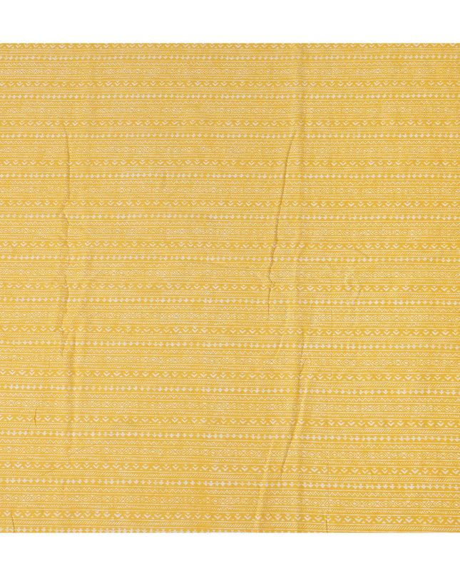 Yellow Stripe Cotton Lawn Printed Fabric 110cm India