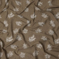 Brown Bouquet Cotton Lawn Printed Fabric 110cm India