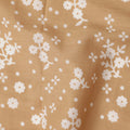 Brown Floral Cotton Lawn Printed Fabric 110cm India